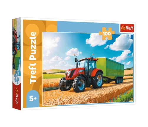 Puzzle 100 - Agricultural machinery - tractor with trailer Trefl 16494