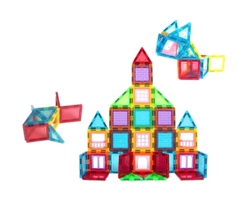 3D Magnetic Blocks Construction Puzzle Colorful 45 pcs.