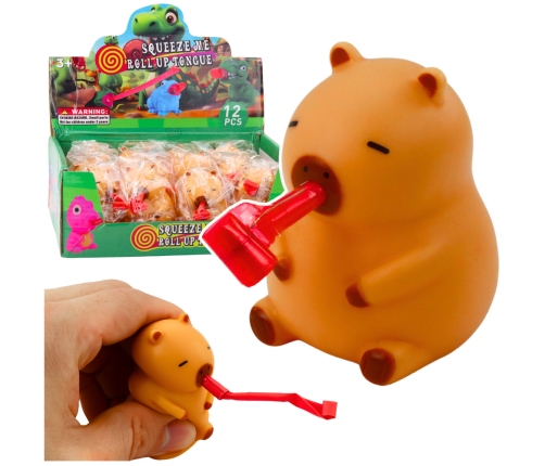 Squishy Capybara with Trumpet and Pipe Bronze Figurine 7cm