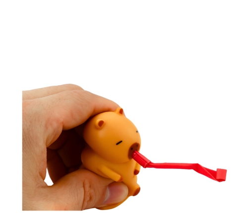 Squishy Capybara with Trumpet and Pipe Bronze Figurine 7cm