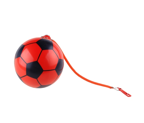 Rubber Soccer Ball Pattern Spring Holder Red 22cm