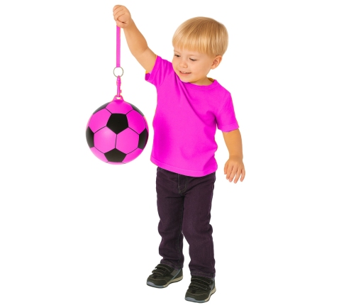 Rubber Soccer Ball Pattern Spring Holder Pink 22cm