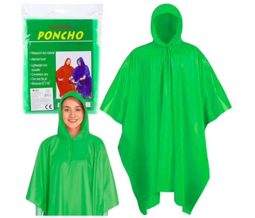 Reusable Raincoat Green 132 x 203 cm