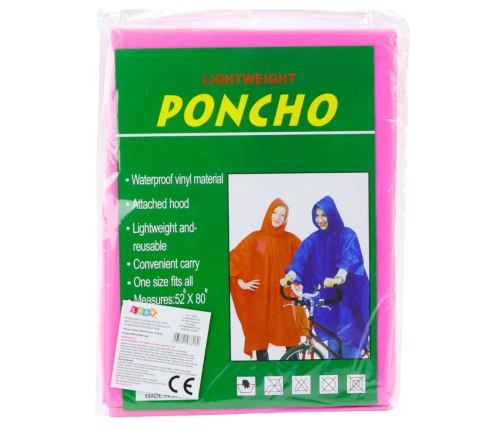 Reusable Raincoat Pink 132 x 203 cm