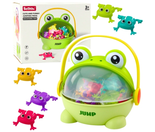 Jumping Frogs Arcade Game, 15-Frog Container, Green