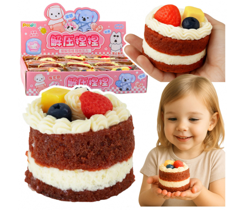 Squishy Fruit Cake Decorative Flexible Decoration 6 x 7 cm