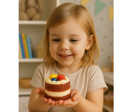 Squishy Fruit Cake Decorative Flexible Decoration 6 x 7 cm