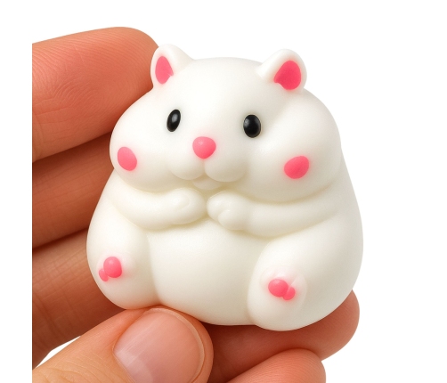 Soft Hamster Sensory Anti-Stress Squishy White 5cm