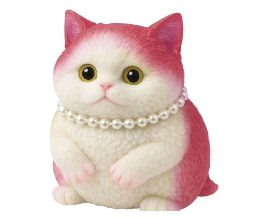 Sensory Squishy Soft Kitten with Pearls White and Gray 15cm