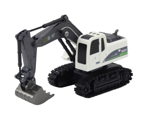 Remote Controlled RC Crawler Excavator Lights Sounds White 1:24