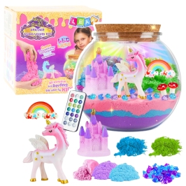 Creative DIY Terrarium Kit with Colorful Unicorn LED Lamp and Remote Control