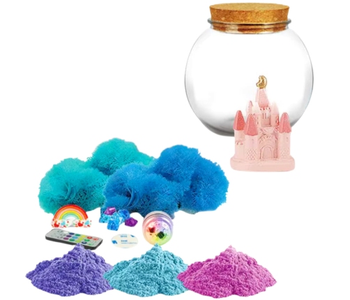 Creative DIY Terrarium Kit with a Little Unicorn LED Lamp and Remote Control