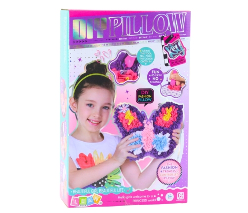 DIY Creative Kit Sewing Pillow Butterfly Embroidery Purple