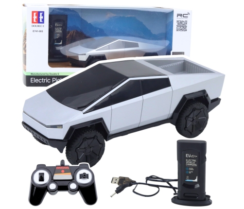 Remote Control Car RC Pickup Truck LED Lights Silver