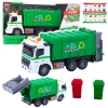 Garbage Truck Garbage Can Lights Sounds Green 1:16