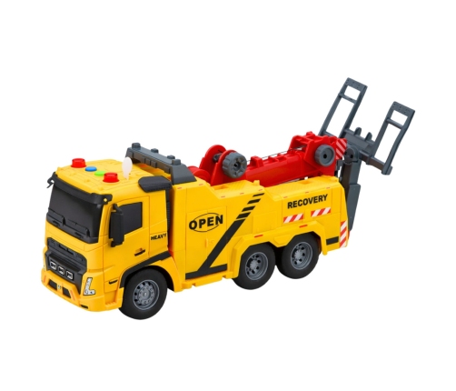 Car Tow Truck Roadside Assistance Hook Platform Lights Sounds 1:16