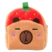 Plush Wallet with Keychain Capybara Strawberry Red 9.5 x 8 cm