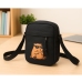 Capybara Shoulder Bag Adjustable Strap Black 19.5 x 14 cm