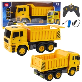 RC Construction Truck Dumper Remote Controlled LED Lights 1:18