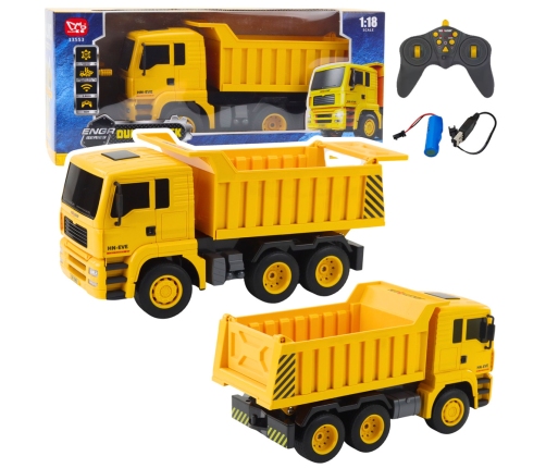 RC Construction Truck Dumper Remote Controlled LED Lights 1:18