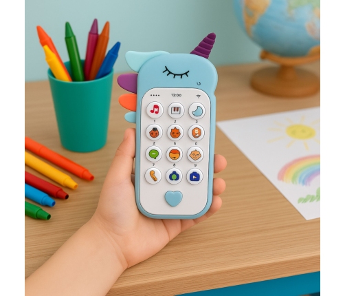 Children's Educational Phone Lights Sounds Melodies Blue