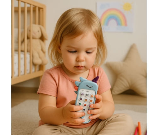 Children's Educational Phone Lights Sounds Melodies Blue