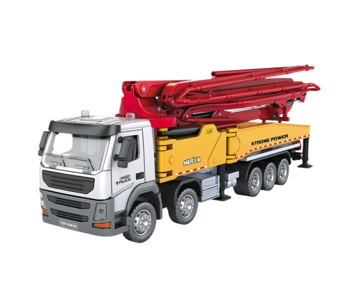 Huina Metal Concrete Mixer Construction Truck with Pump 1:18