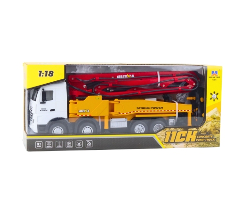 Huina Metal Concrete Mixer Construction Truck with Pump 1:18