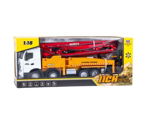 Huina Metal Concrete Mixer Construction Truck with Pump 1:18