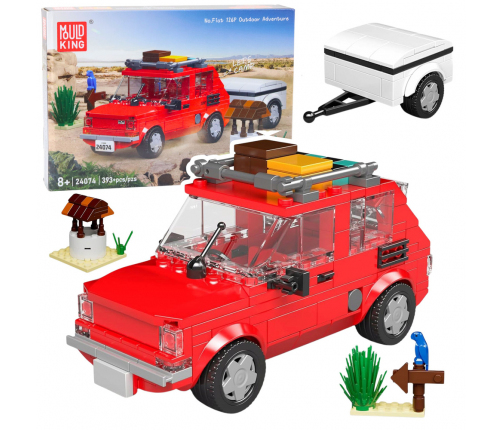 Construction Brick Set Car Fiat 126 Maluch With Trailer 393 pcs.