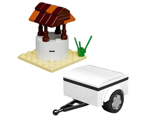 Construction Brick Set Car Fiat 126 Maluch With Trailer 393 pcs.