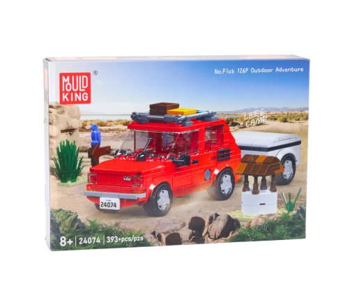 Construction Brick Set Car Fiat 126 Maluch With Trailer 393 pcs.