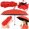 Folding Pocket Umbrella with UV Protection UPF 50+ Case Red 90 cm