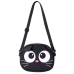 Cat Pouch Bag Zippered Pocket Adjustable Strap Black 21 x 16 cm