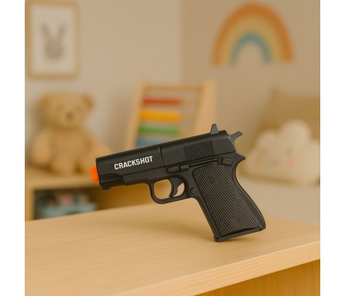 Mini Pistol Weapon for Bullets and Shells Black 13.5 cm