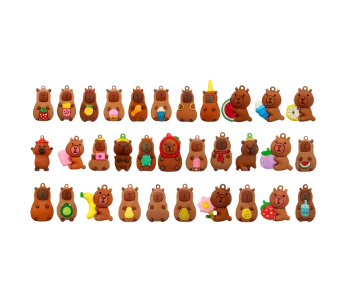 Capybara Figurine Keychain Surprise Cards In A Tin