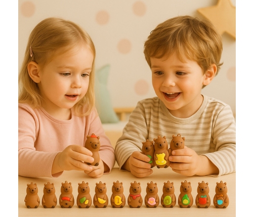 Capybara Figurine Keychain Surprise Cards In A Tin