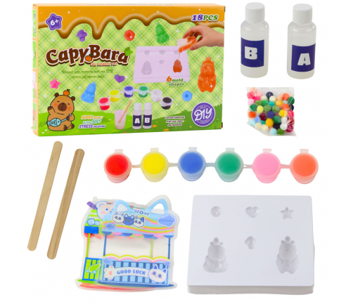Creative Kit for Creating DIY Gel Figures Capybara 18 pcs.