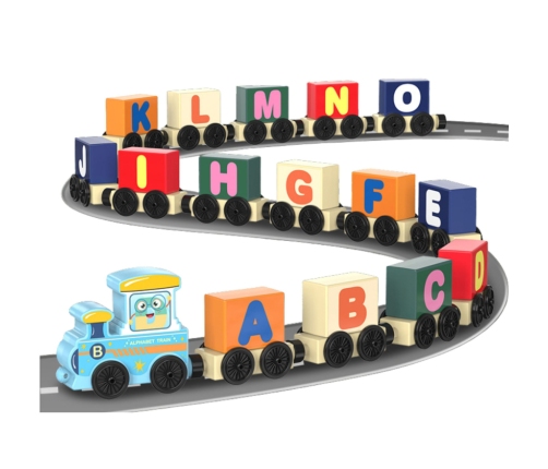 Educational Train, Letters, Numbers, Colorful, 16 pcs.