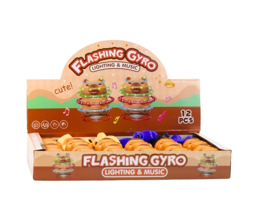 Capybara Spinning Top Interactive LED Lights Melodies 12.5 CM