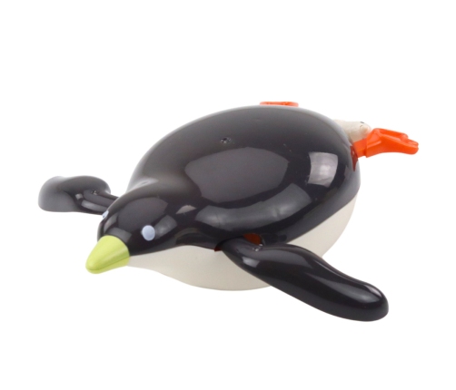 Floating Penguin Wind-Up Bath Water Toy Gray 14.5 cm