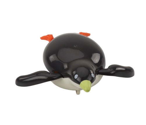 Floating Penguin Wind-Up Bath Water Toy Gray 14.5 cm