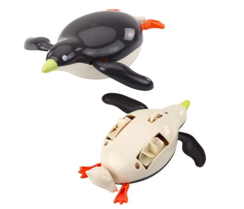 Floating Penguin Wind-Up Bath Water Toy Gray 14.5 cm