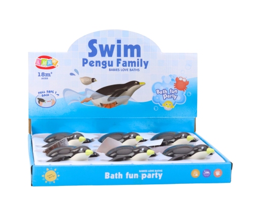 Floating Penguin Wind-Up Bath Water Toy Gray 14.5 cm