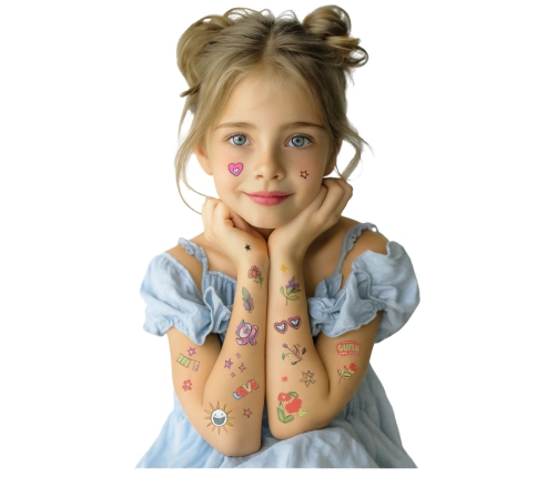 Set of 60 Flower Tattoos for Kids