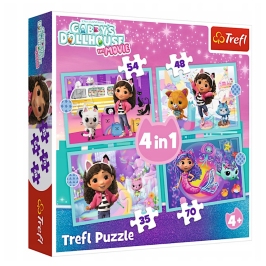 Puzzle - 4 in 1 - Gabby's Adventure - Gabby's Dollhouse Trefl 34670