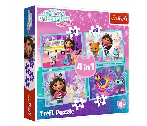 Puzzle - 4 in 1 - Gabby's Adventure - Gabby's Dollhouse Trefl 34670