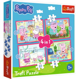 4-in-1 Puzzle (12, 15, 20, 24) – Peppa Loves Adventures – Trefl 34672