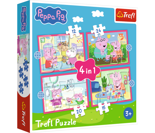 4-in-1 Puzzle (12, 15, 20, 24) – Peppa Loves Adventures – Trefl 34672