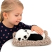 Sleeping Panda on a Pillow Figurine with Fur and Transparent Bag